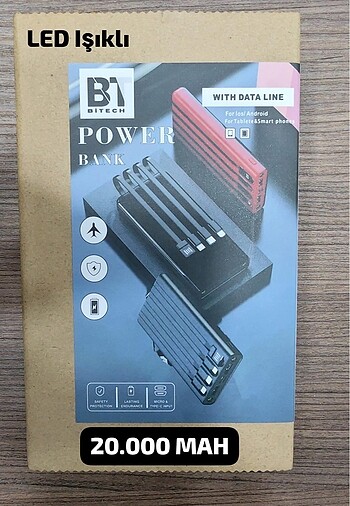 BT POWERBANK 20.000 lik Dijital göstergeli