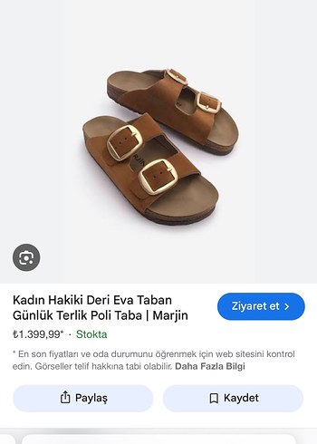 Kadın Taba Rengi Deri Terlik
