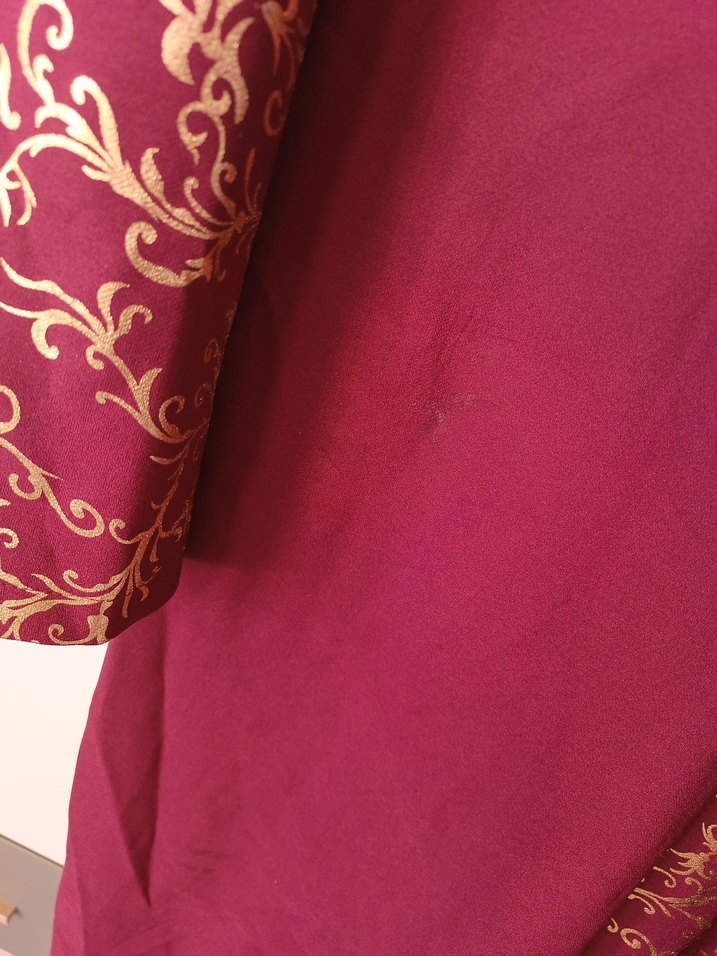 Bordo İşlemeli Uzun Kollu Bohem Elbise - Görsel 5