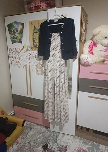 Bej Piliseli Straplez Bohem Uzun Elbise - Görsel 4