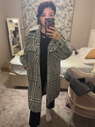 bershka uzun ceket
