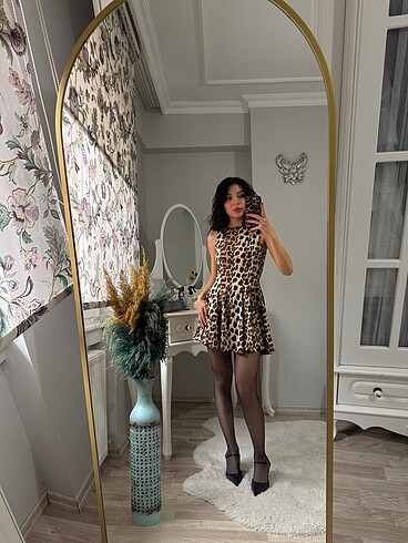 Zara zara leopar elbise