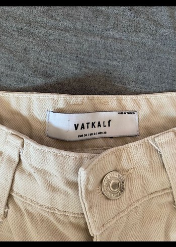 xs Beden Vatkalı krem jean
