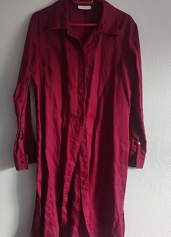 Keten bordo tunik 