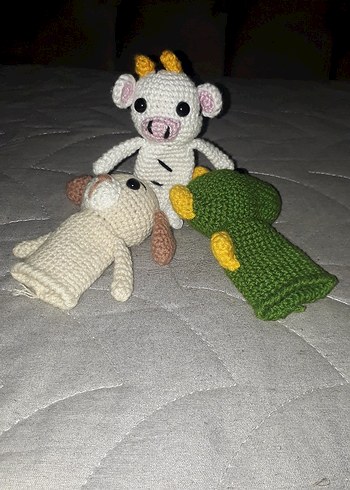 Beyaz El Örgüsü Peluş kukla Oyuncak