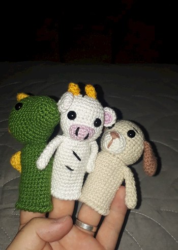  Beden Renk Beyaz El Örgüsü Peluş kukla Oyuncak