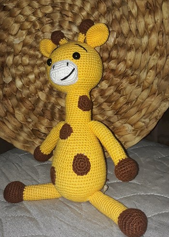 Sarı Örgü Zürafa Peluş Oyuncak