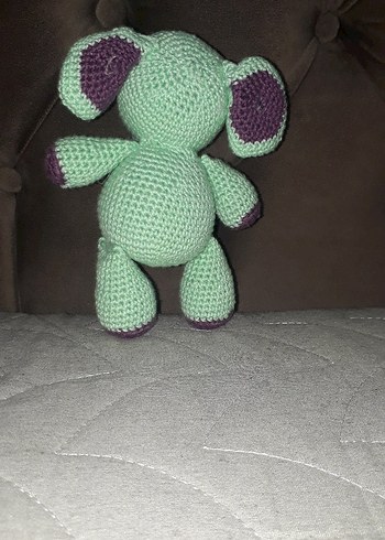 Beden Pastel su yeşili Fil Örgü Peluş Oyuncak