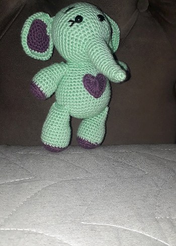 Pastel su yeşili Fil Örgü Peluş Oyuncak