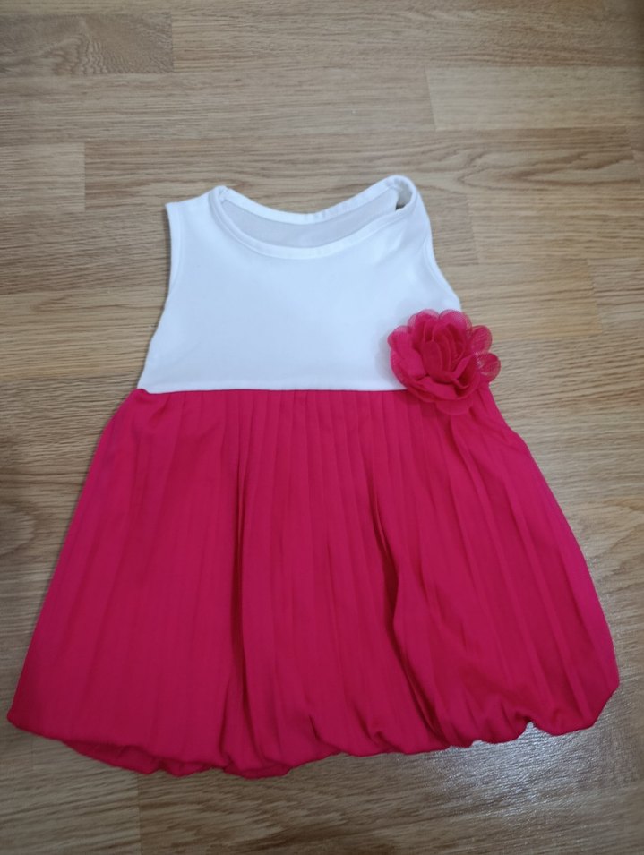 Nakışlı Beyaz Kız Çocuk Elbise - Görsel 2