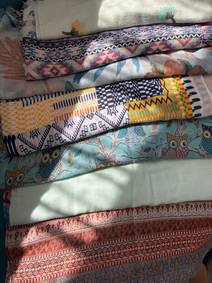 Farklı renk ve desenlerde şal ve eşarp adet fiyatı - Görsel 5