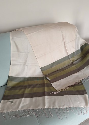 Bej ipekli Kadın Saten Şal - Görsel 2