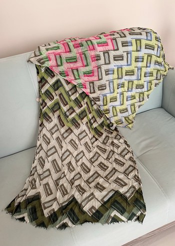 Kadın vakko Çok Renkli Şal - Görsel 3