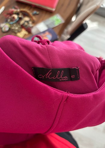 Pembe Straplez Abiye Elbisesi - Görsel 2