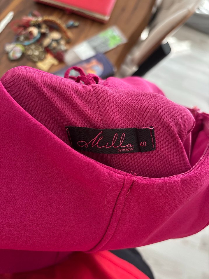 Pembe Straplez Abiye Elbisesi - Görsel 2