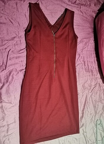s Beden Bordo elbise