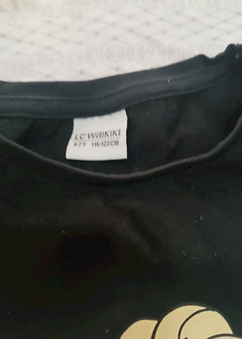 Kız Çocuk Siyah Uzun Kollu Baskılı Tişört - Görsel 3