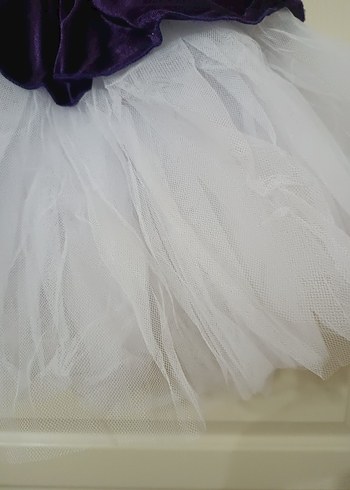 Kız Çocuk Mor Fırfırlı askılı elbise - Görsel 6