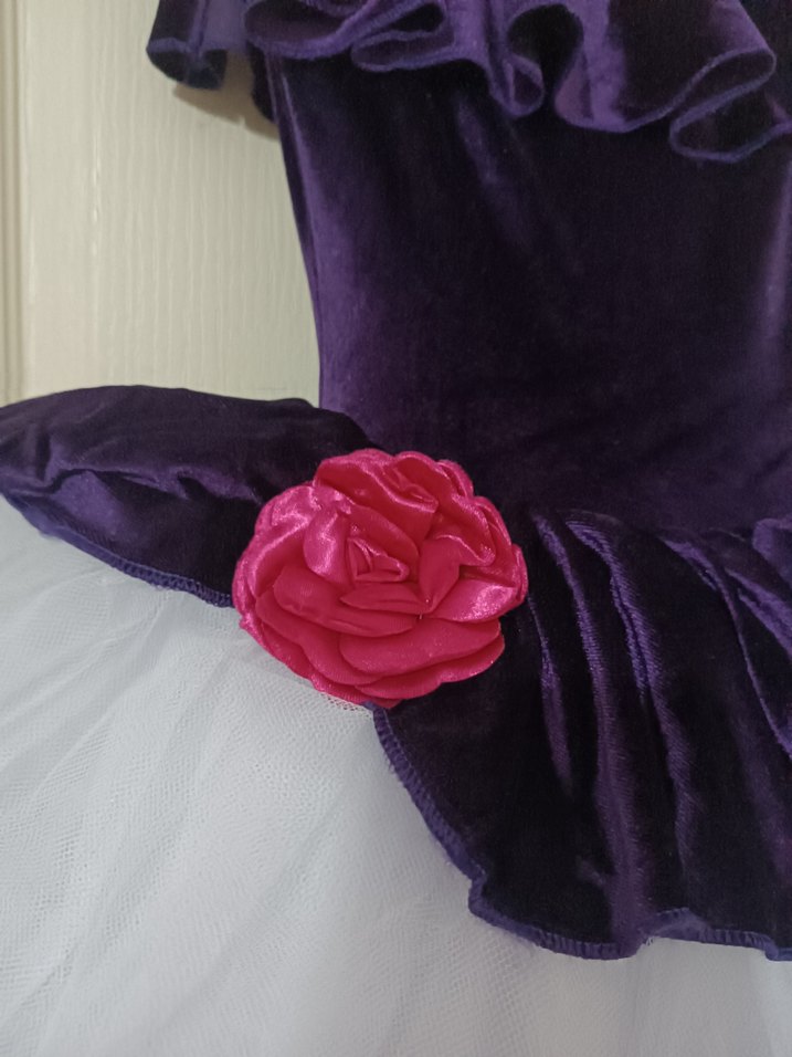 Kız Çocuk Mor Fırfırlı askılı elbise - Görsel 4