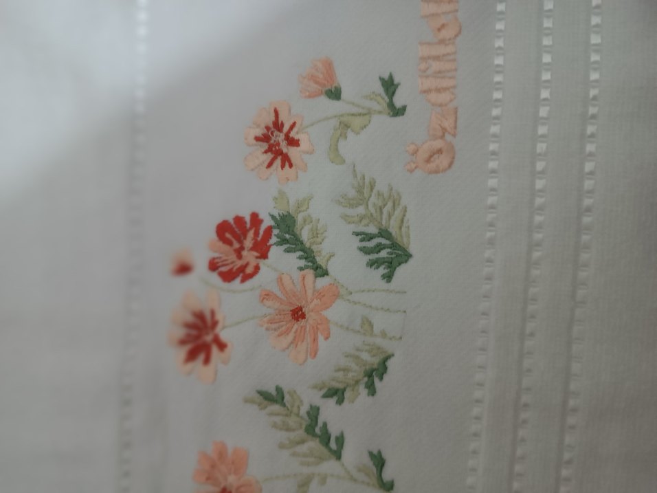 Nakışlı Beyaz Pastel Havlu İncili iğne oyası - Görsel 3