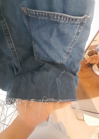 Kadın Lacivert Denim Kısa Salopet - Görsel 3