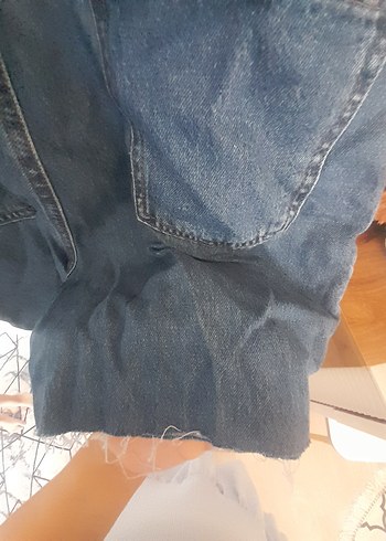 Kadın Lacivert Denim Kısa Salopet - Görsel 4