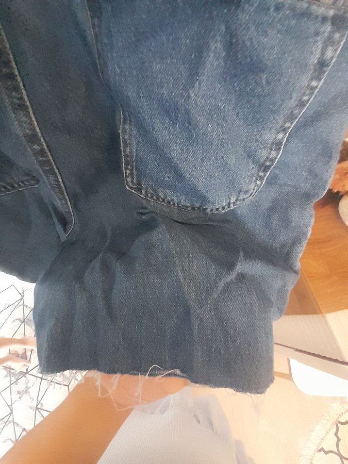 Kadın Lacivert Denim Kısa Salopet - Görsel 4