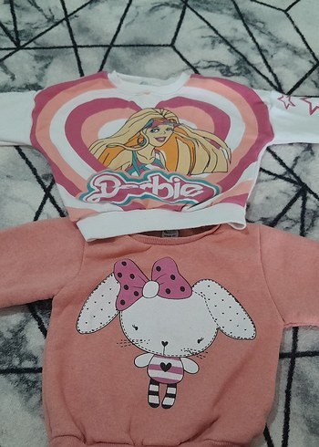 Kız Çocuk Renkli Baskılı Sweatshirt