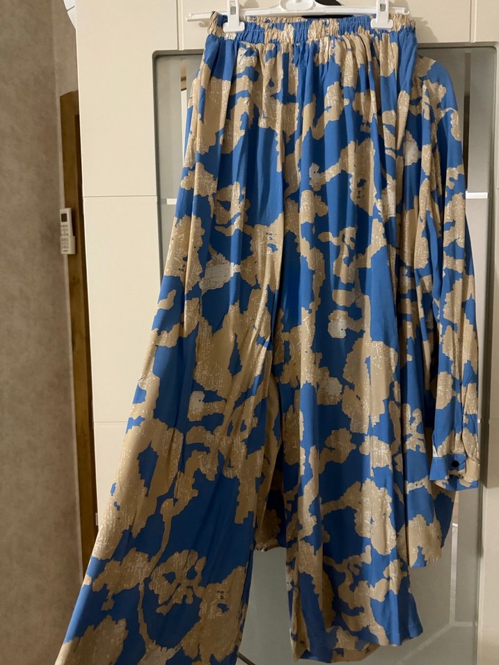 Mavi Batik Desenli Uzun Kadın Takım - Görsel 5