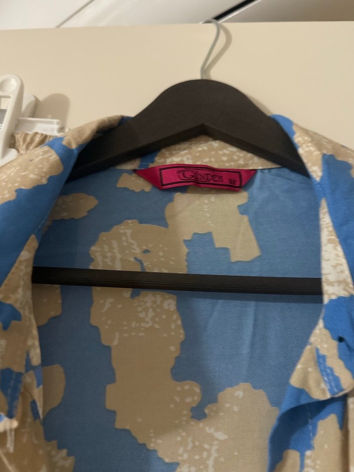 Mavi Batik Desenli Uzun Kadın Takım - Görsel 2