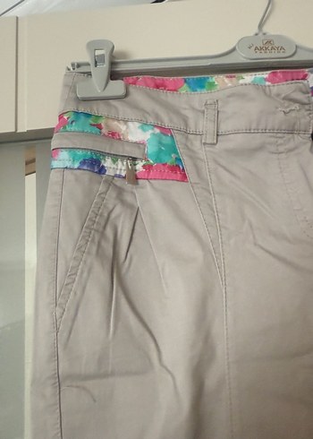 Gri Baskılı Kadın Kumaş Pantolon - Görsel 2