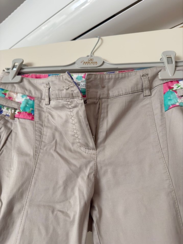 Gri Baskılı Kadın Kumaş Pantolon - Görsel 3