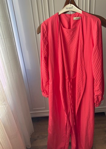 Pembe Uzun Kollu Kadın Tulum - Görsel 2