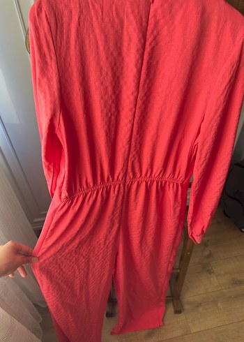 Pembe Uzun Kollu Kadın Tulum - Görsel 4