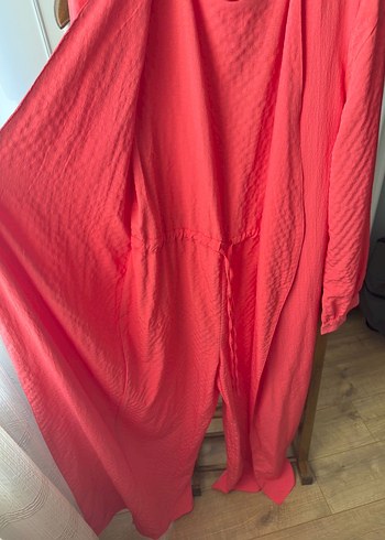 Pembe Uzun Kollu Kadın Tulum - Görsel 6