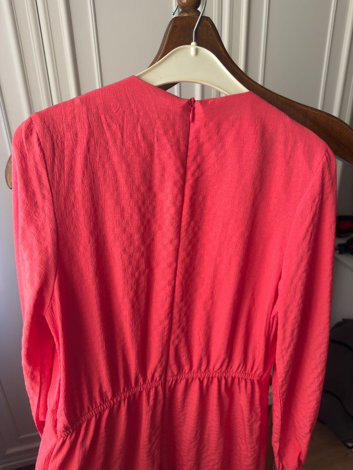 Pembe Uzun Kollu Kadın Tulum - Görsel 5