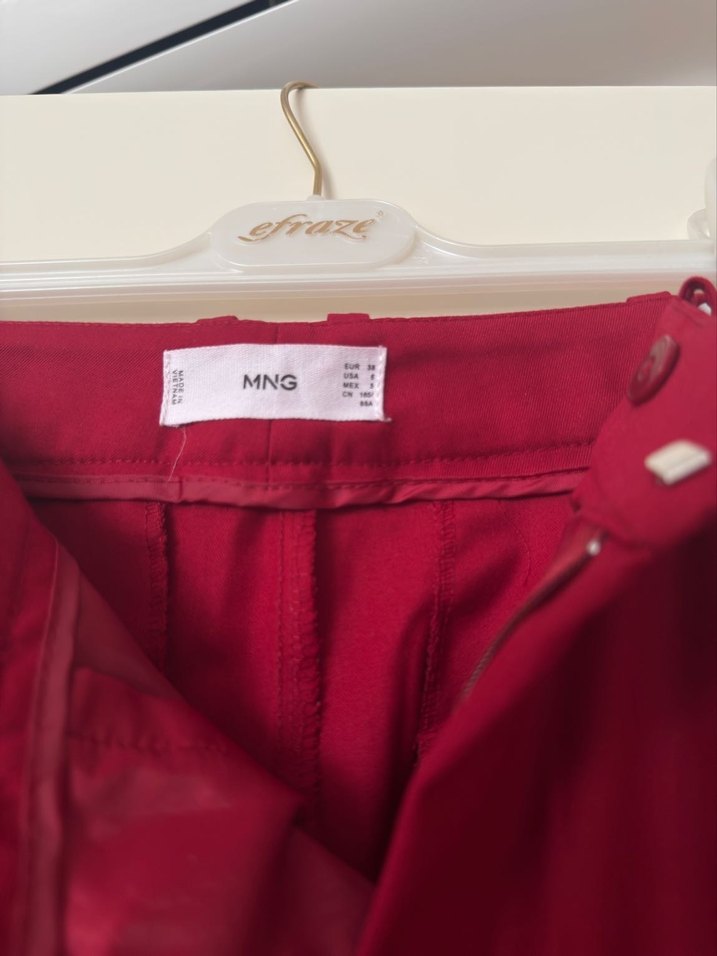 Bordo Kumaş Pantolon - Görsel 3