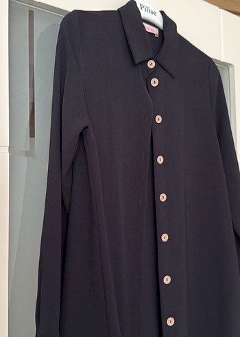 Uzun kollu siyah gömlek - Görsel 4