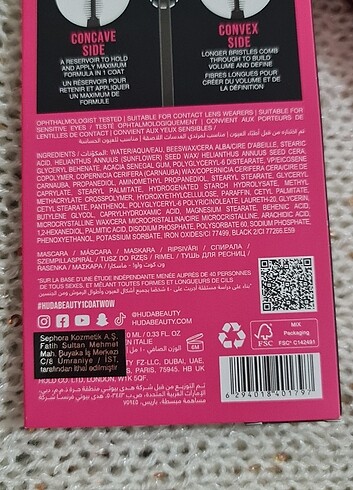 Beden HUDA BEAUTY MASKARA