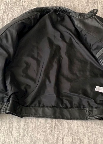 Erkek Siyah Deri Biker Ceket - Görsel 3