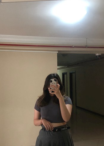 Gri mini etek - Görsel 10