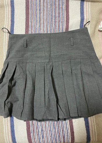 Gri mini etek - Görsel 3