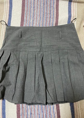 Gri mini etek - Görsel 2