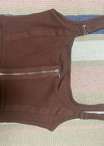 Kahverengi Fitilli Dilvin Büstiyer - Görsel 2