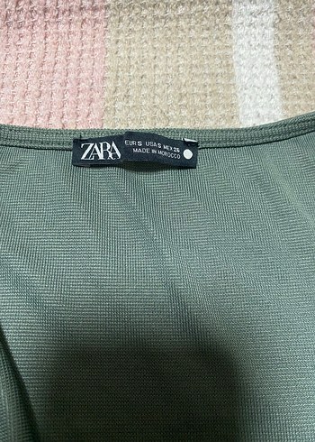 Drapeli Degaje Yakalı Yeşil Kadın Zara Bluz - Görsel 3