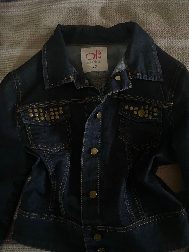 Düğmeli Kadın Denim Ceket - Görsel 3