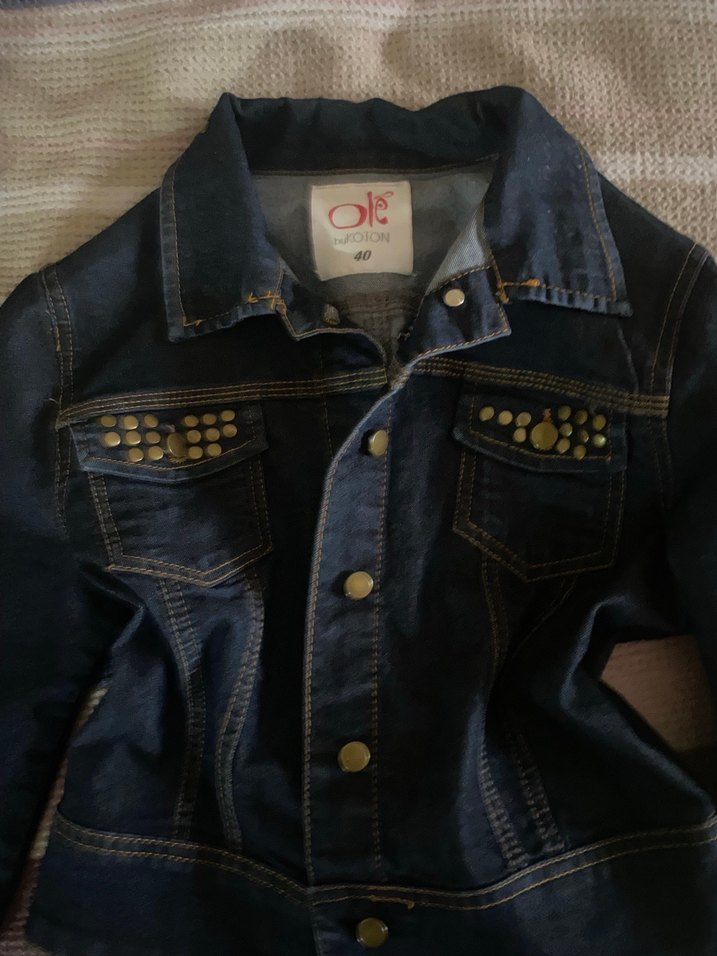 Düğmeli Kadın Denim Ceket - Görsel 2