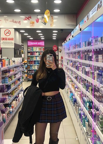 Ekose Mini şort Etek - Görsel 8