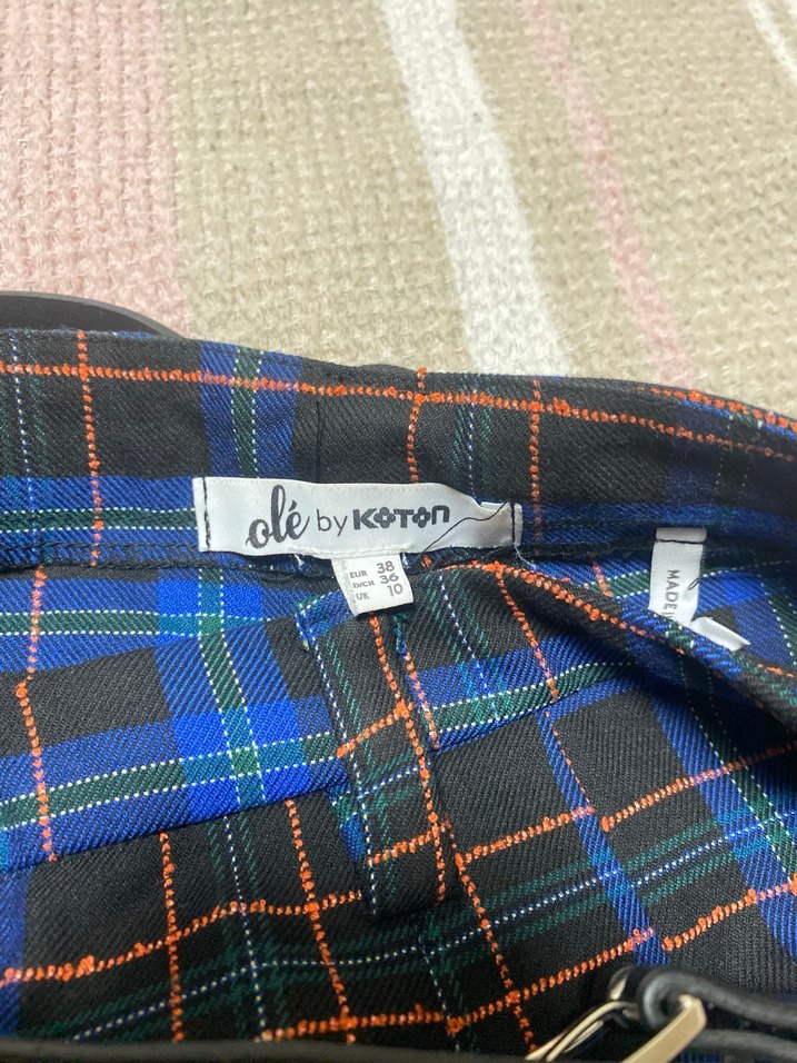 Ekose Mini şort Etek - Görsel 3