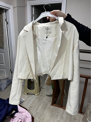 Crop blazer ceket